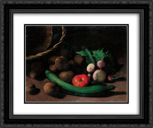 Still Life with Vegetables 24x20 Black Ornate Wood Framed Art Print Poster with Double Matting by Segal, Arthur