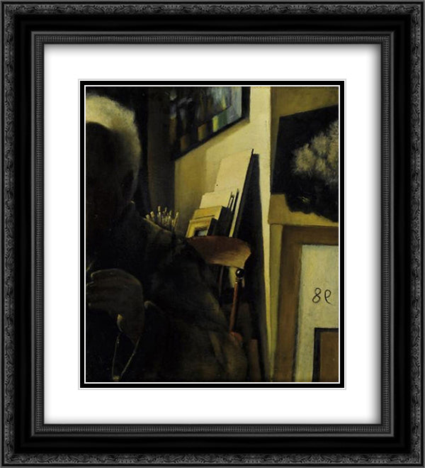 The Artist in the Studio 20x22 Black Ornate Wood Framed Art Print Poster with Double Matting by Segal, Arthur