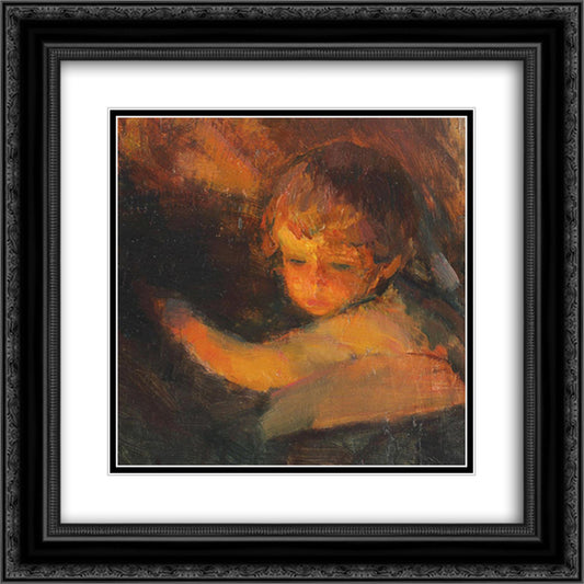 Child (Study) 20x20 Black Ornate Wood Framed Art Print Poster with Double Matting by Verona, Arthur