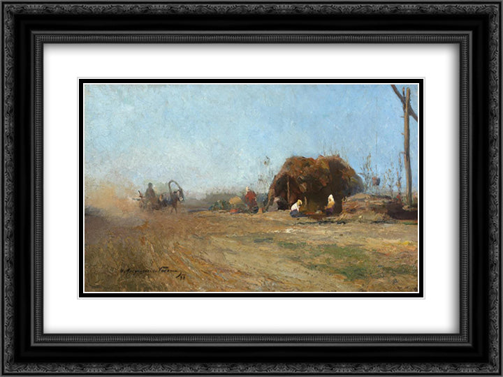 Country Road 24x18 Black Ornate Wood Framed Art Print Poster with Double Matting by Verona, Arthur