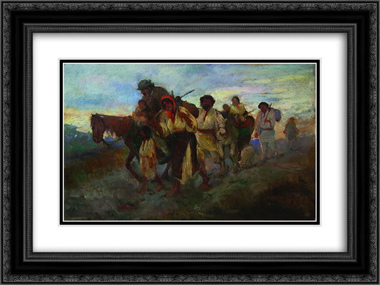 Gipsy Tent 24x18 Black Ornate Wood Framed Art Print Poster with Double Matting by Verona, Arthur