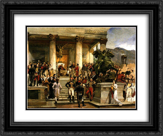 El panteon de los heroes 24x20 Black Ornate Wood Framed Art Print Poster with Double Matting by Michelena, Arturo