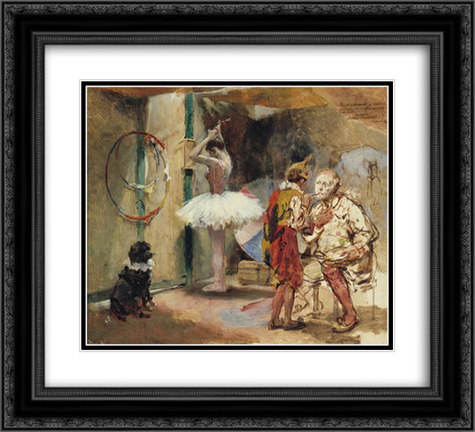 Escenas del circo 22x20 Black Ornate Wood Framed Art Print Poster with Double Matting by Michelena, Arturo