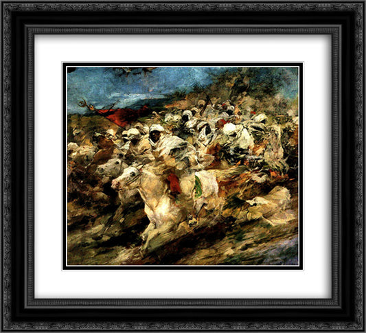 Fantasia arabe 22x20 Black Ornate Wood Framed Art Print Poster with Double Matting by Michelena, Arturo