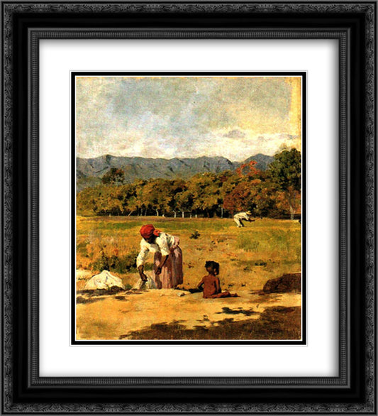 Paisaje de San Bernardino 20x22 Black Ornate Wood Framed Art Print Poster with Double Matting by Michelena, Arturo