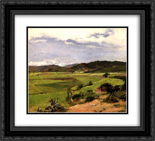 Paisaje del Paraiso 22x20 Black Ornate Wood Framed Art Print Poster with Double Matting by Michelena, Arturo