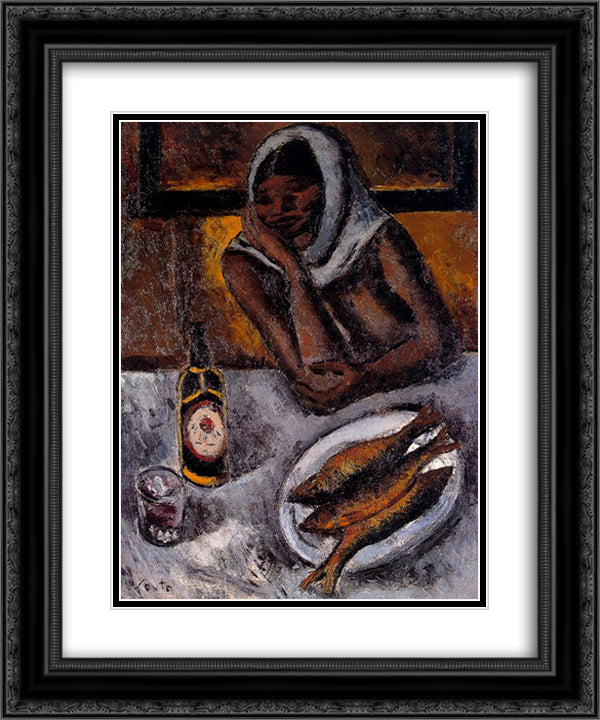Black 20x24 Black Ornate Wood Framed Art Print Poster with Double Matting by Souto, Arturo