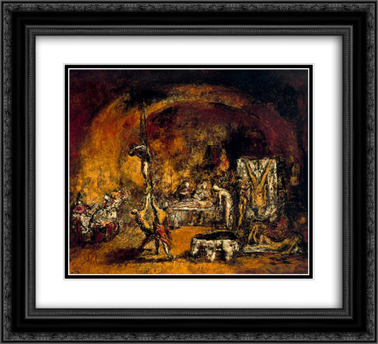 Chamber of Torture 22x20 Black Ornate Wood Framed Art Print Poster with Double Matting by Souto, Arturo