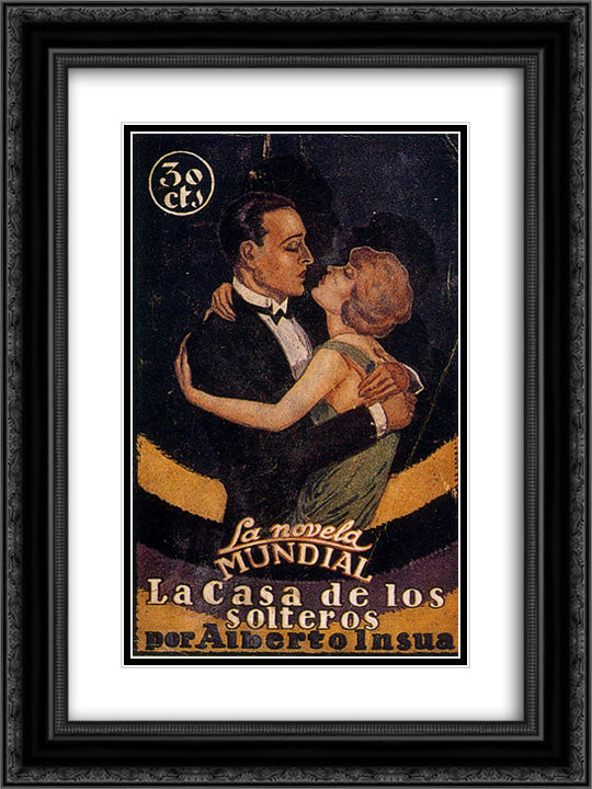 Cover of La Casa de los solteros by Alberto Insua 18x24 Black Ornate Wood Framed Art Print Poster with Double Matting by Souto, Arturo
