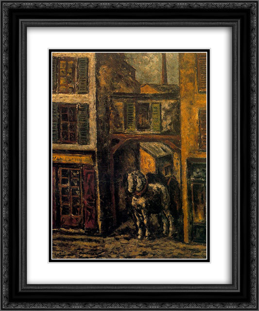 Horse 20x24 Black Ornate Wood Framed Art Print Poster with Double Matting by Souto, Arturo