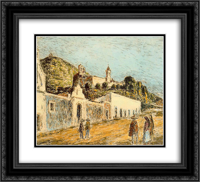 Neighborhood in Mexico 22x20 Black Ornate Wood Framed Art Print Poster with Double Matting by Souto, Arturo