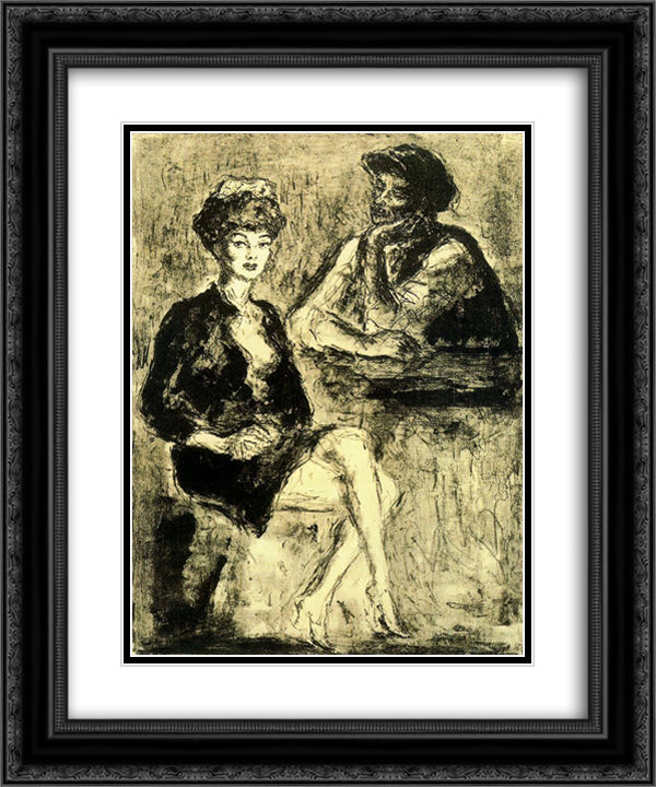 Pair 20x24 Black Ornate Wood Framed Art Print Poster with Double Matting by Souto, Arturo
