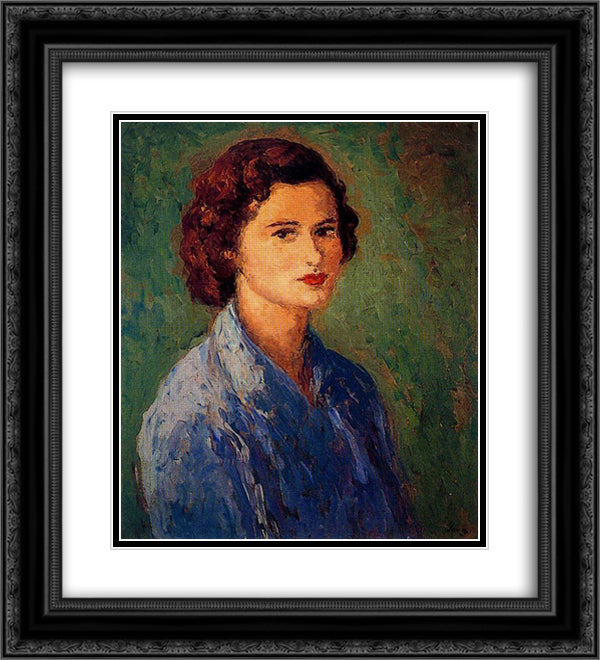 Portrait of Vera Mayer 20x22 Black Ornate Wood Framed Art Print Poster with Double Matting by Souto, Arturo