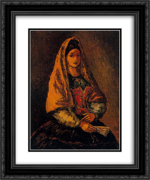 Portrait of woman 20x24 Black Ornate Wood Framed Art Print Poster with Double Matting by Souto, Arturo