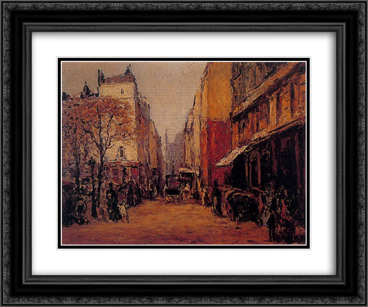 Rue Moufetard (Paris) 24x20 Black Ornate Wood Framed Art Print Poster with Double Matting by Souto, Arturo