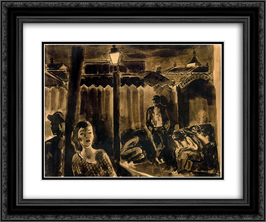 Scullery 24x20 Black Ornate Wood Framed Art Print Poster with Double Matting by Souto, Arturo