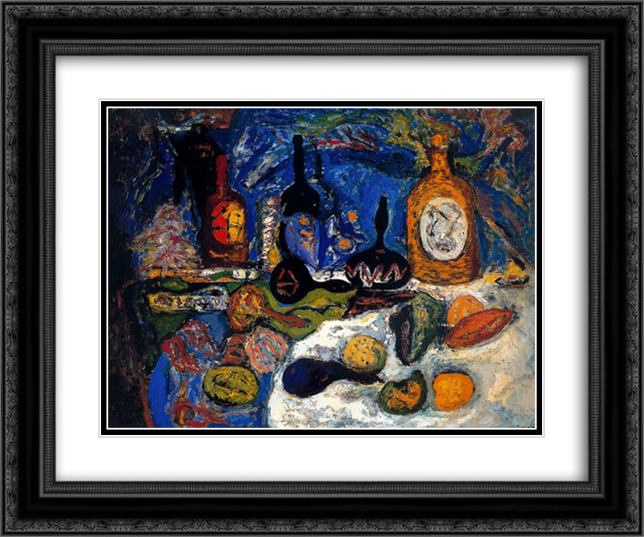 Still life 24x20 Black Ornate Wood Framed Art Print Poster with Double Matting by Souto, Arturo