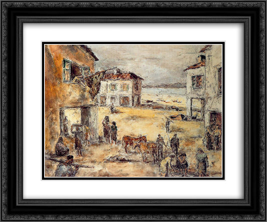 The Berbes 24x20 Black Ornate Wood Framed Art Print Poster with Double Matting by Souto, Arturo