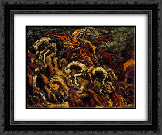 The four horsemen of the Apocalypse 24x20 Black Ornate Wood Framed Art Print Poster with Double Matting by Souto, Arturo