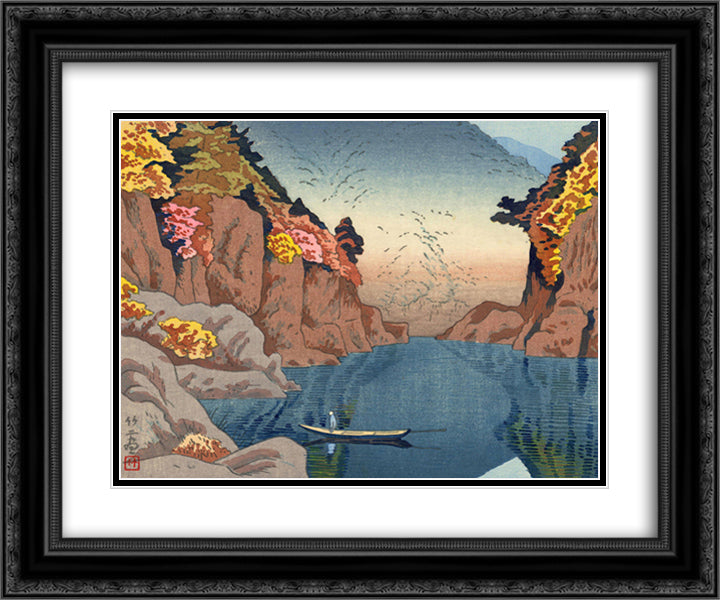 Dorokyo Gorge 24x20 Black Ornate Wood Framed Art Print Poster with Double Matting by Takeji, Asano