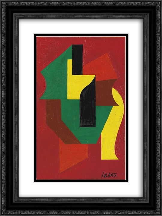 Composizione 18x24 Black Ornate Wood Framed Art Print Poster with Double Matting by Soldati, Atanasio