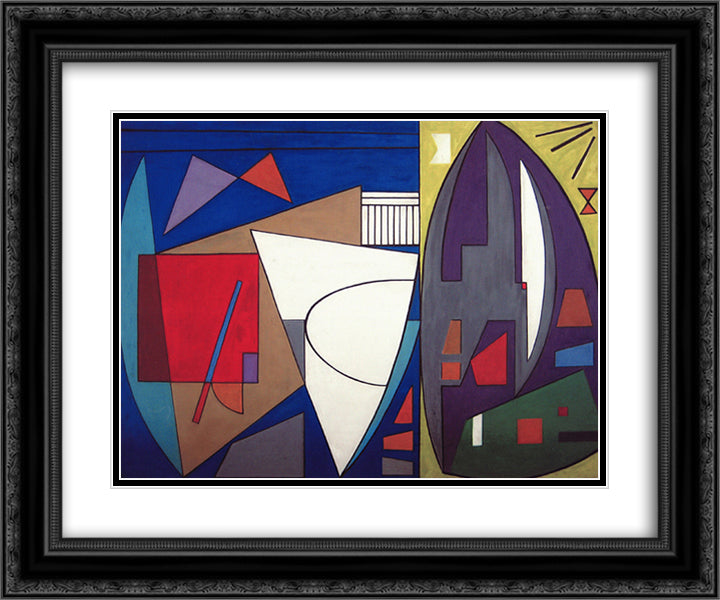 Doppio 24x20 Black Ornate Wood Framed Art Print Poster with Double Matting by Soldati, Atanasio