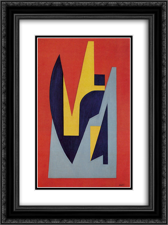 Geometrie 18x24 Black Ornate Wood Framed Art Print Poster with Double Matting by Soldati, Atanasio