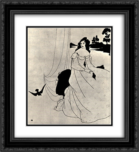 A Book of Fifty Drawings, front cover 20x22 Black Ornate Wood Framed Art Print Poster with Double Matting by Beardsley, Aubrey