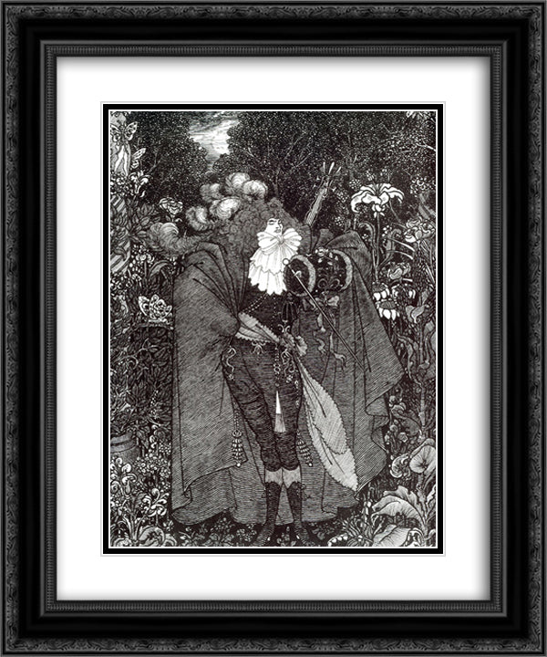 A Nightpiece 20x24 Black Ornate Wood Framed Art Print Poster with Double Matting by Beardsley, Aubrey