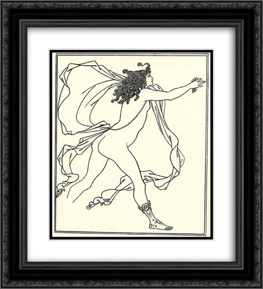 Apollo pursuing Daphne 20x22 Black Ornate Wood Framed Art Print Poster with Double Matting by Beardsley, Aubrey