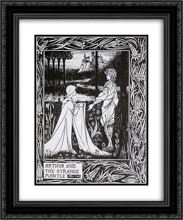 Arthur and the Strange Mantle 20x24 Black Ornate Wood Framed Art Print Poster with Double Matting by Beardsley, Aubrey