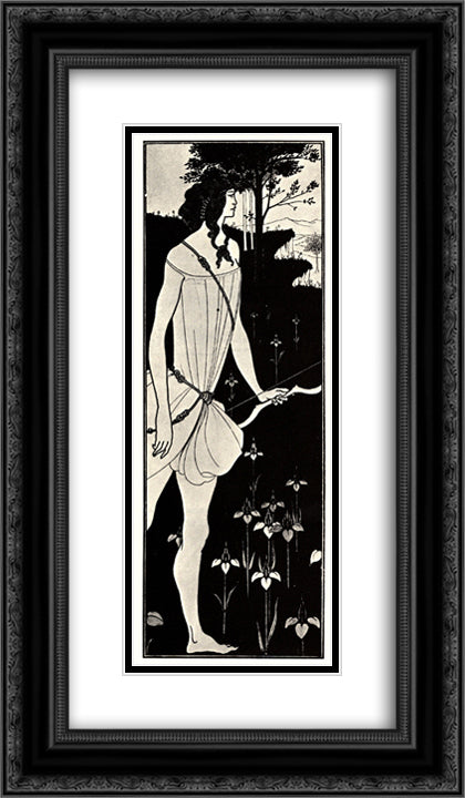 Atalanta in Calydon 14x24 Black Ornate Wood Framed Art Print Poster with Double Matting by Beardsley, Aubrey