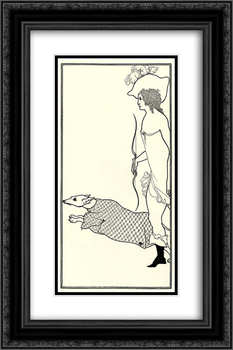 Atalanta in Calydon with the Hound 16x24 Black Ornate Wood Framed Art Print Poster with Double Matting by Beardsley, Aubrey