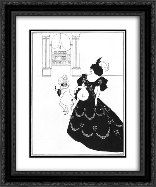 Ballet of Marionettes I 20x24 Black Ornate Wood Framed Art Print Poster with Double Matting by Beardsley, Aubrey