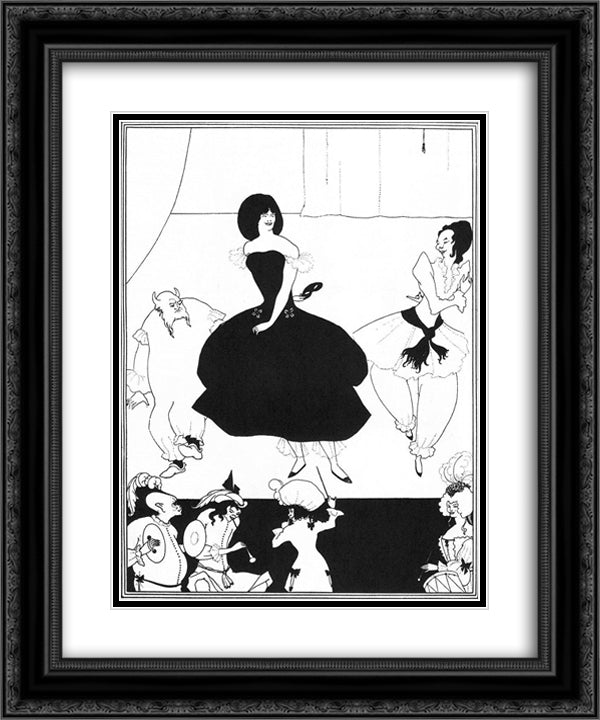 Ballet of Marionettes II 20x24 Black Ornate Wood Framed Art Print Poster with Double Matting by Beardsley, Aubrey