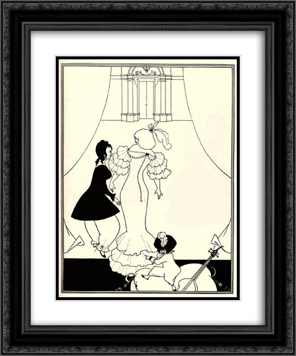 Ballet of Marionettes III 20x24 Black Ornate Wood Framed Art Print Poster with Double Matting by Beardsley, Aubrey