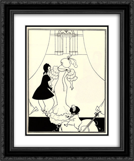 Ballet of Marionettes III 20x24 Black Ornate Wood Framed Art Print Poster with Double Matting by Beardsley, Aubrey