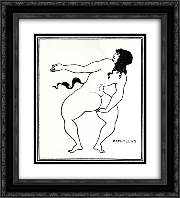 Bathyllus taking the pose 20x22 Black Ornate Wood Framed Art Print Poster with Double Matting by Beardsley, Aubrey