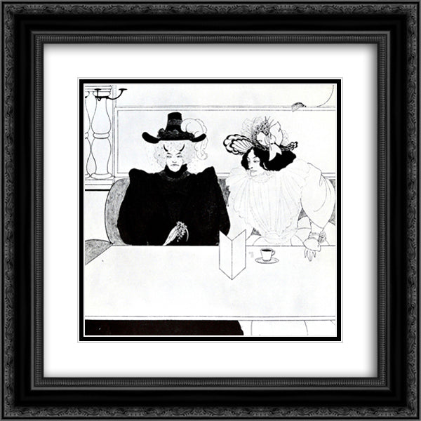 Black Coffee 20x20 Black Ornate Wood Framed Art Print Poster with Double Matting by Beardsley, Aubrey