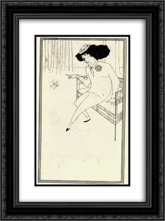 Caricature of James McNeill Whistler 18x24 Black Ornate Wood Framed Art Print Poster with Double Matting by Beardsley, Aubrey