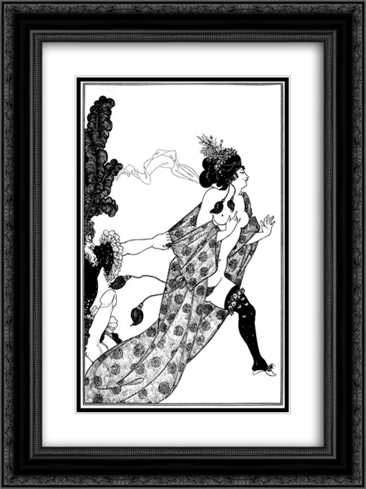 Cinesias Entreating Myrrhina to Coition 18x24 Black Ornate Wood Framed Art Print Poster with Double Matting by Beardsley, Aubrey