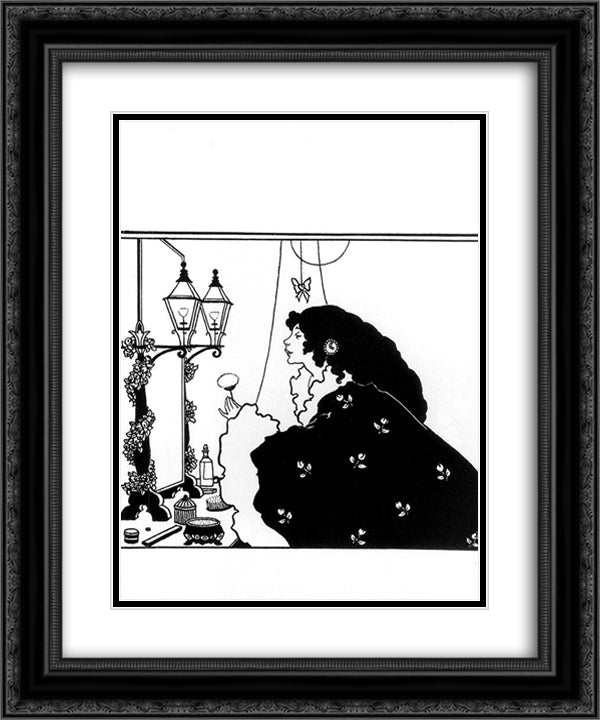 Cover design for 'The Yellow Book' 20x24 Black Ornate Wood Framed Art Print Poster with Double Matting by Beardsley, Aubrey