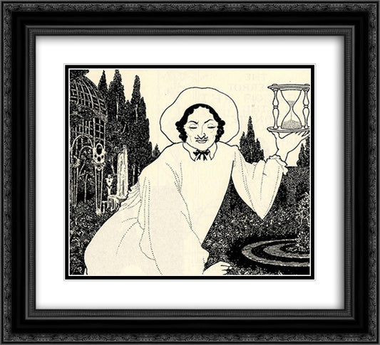 Cover design to 'The Pierrot of the Minute' 22x20 Black Ornate Wood Framed Art Print Poster with Double Matting by Beardsley, Aubrey