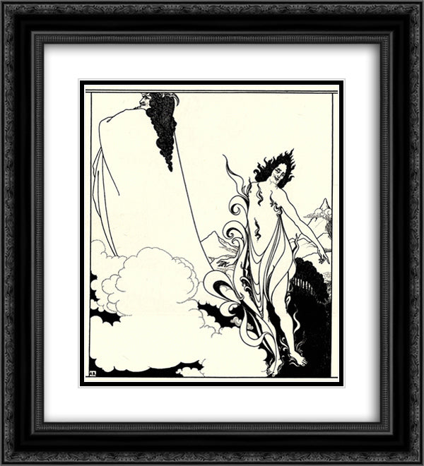 Das Rheingold 20x22 Black Ornate Wood Framed Art Print Poster with Double Matting by Beardsley, Aubrey