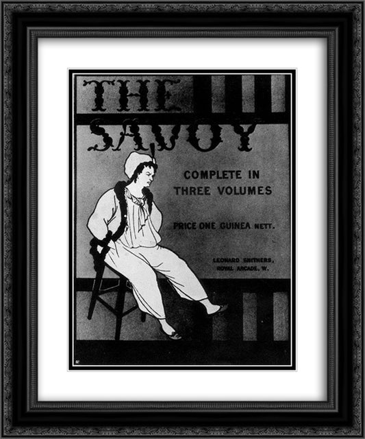 Design for the front cover of 'The Savoy Complete in Three Volumes' 20x24 Black Ornate Wood Framed Art Print Poster with Double Matting by Beardsley, Aubrey