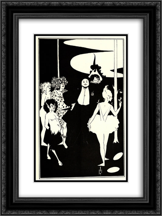 Design for the Frontispiece to Plays by John Davidson 18x24 Black Ornate Wood Framed Art Print Poster with Double Matting by Beardsley, Aubrey