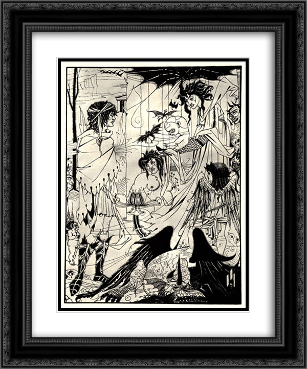 Dreams 20x24 Black Ornate Wood Framed Art Print Poster with Double Matting by Beardsley, Aubrey