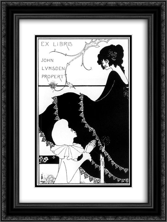 Ex-Libris by John Lumsden Propert 18x24 Black Ornate Wood Framed Art Print Poster with Double Matting by Beardsley, Aubrey