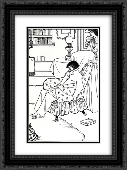 Frontispiece 18x24 Black Ornate Wood Framed Art Print Poster with Double Matting by Beardsley, Aubrey