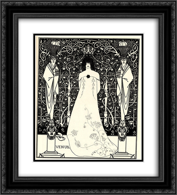 Frontispiece for 'Venus and Tannhauser' 20x22 Black Ornate Wood Framed Art Print Poster with Double Matting by Beardsley, Aubrey